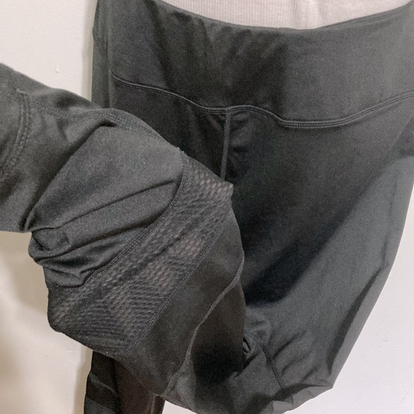 REEBOK Black with Mesh Yoga Running Workout Leggings Pants Womens Medium - Picture 8 of 15